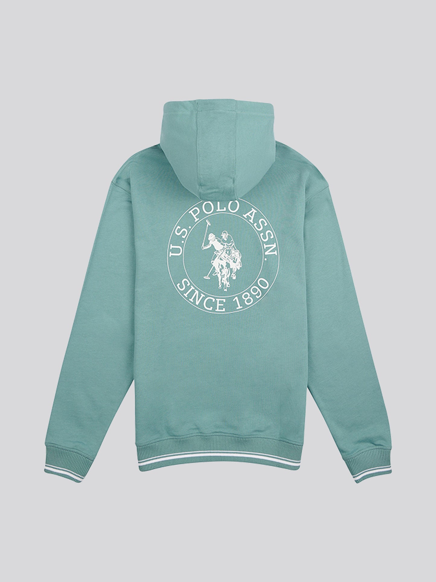 Mens Classic Fit Circle Print Hoodie in Mineral Blue