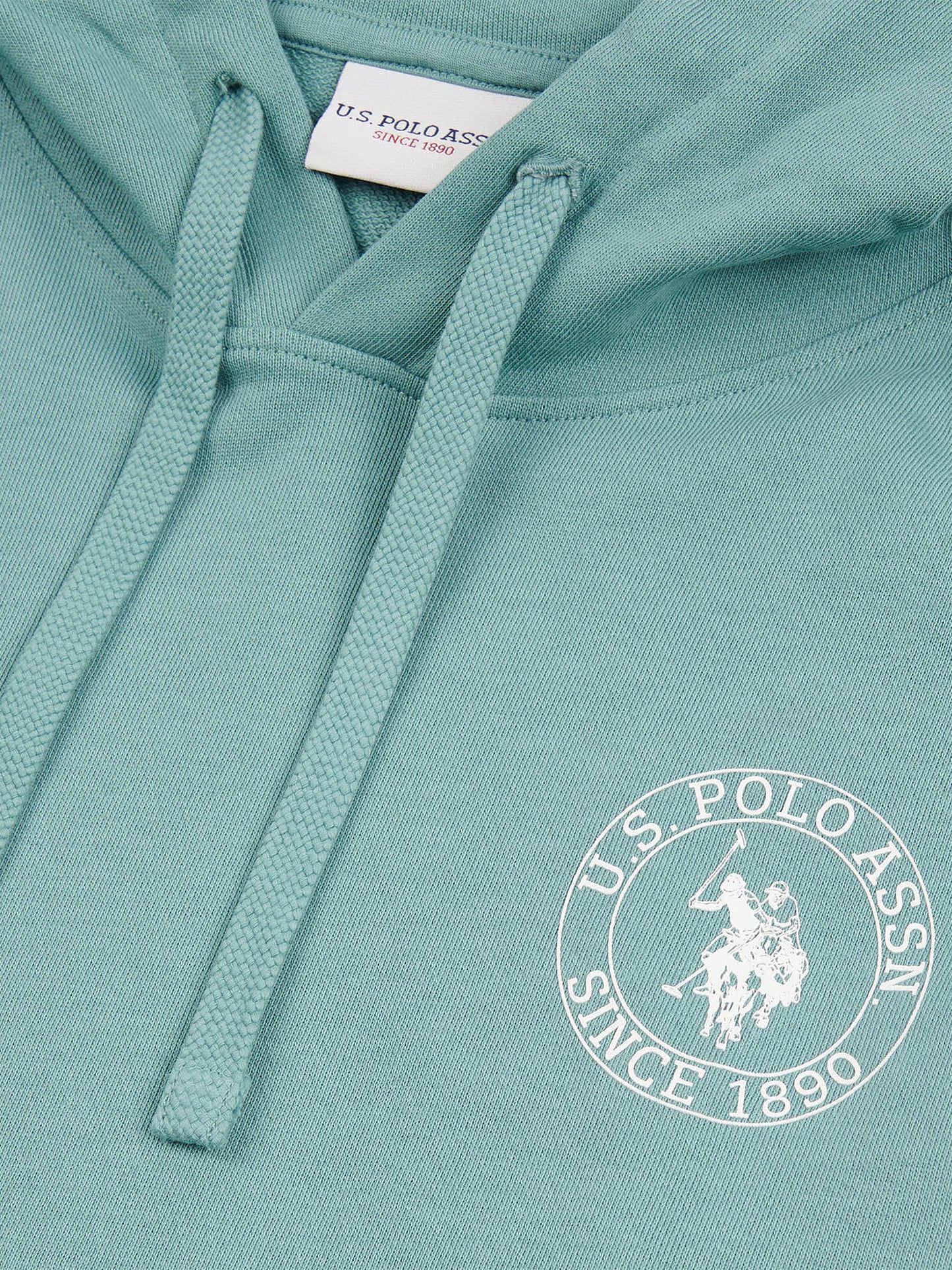 Mens Classic Fit Circle Print Hoodie in Mineral Blue