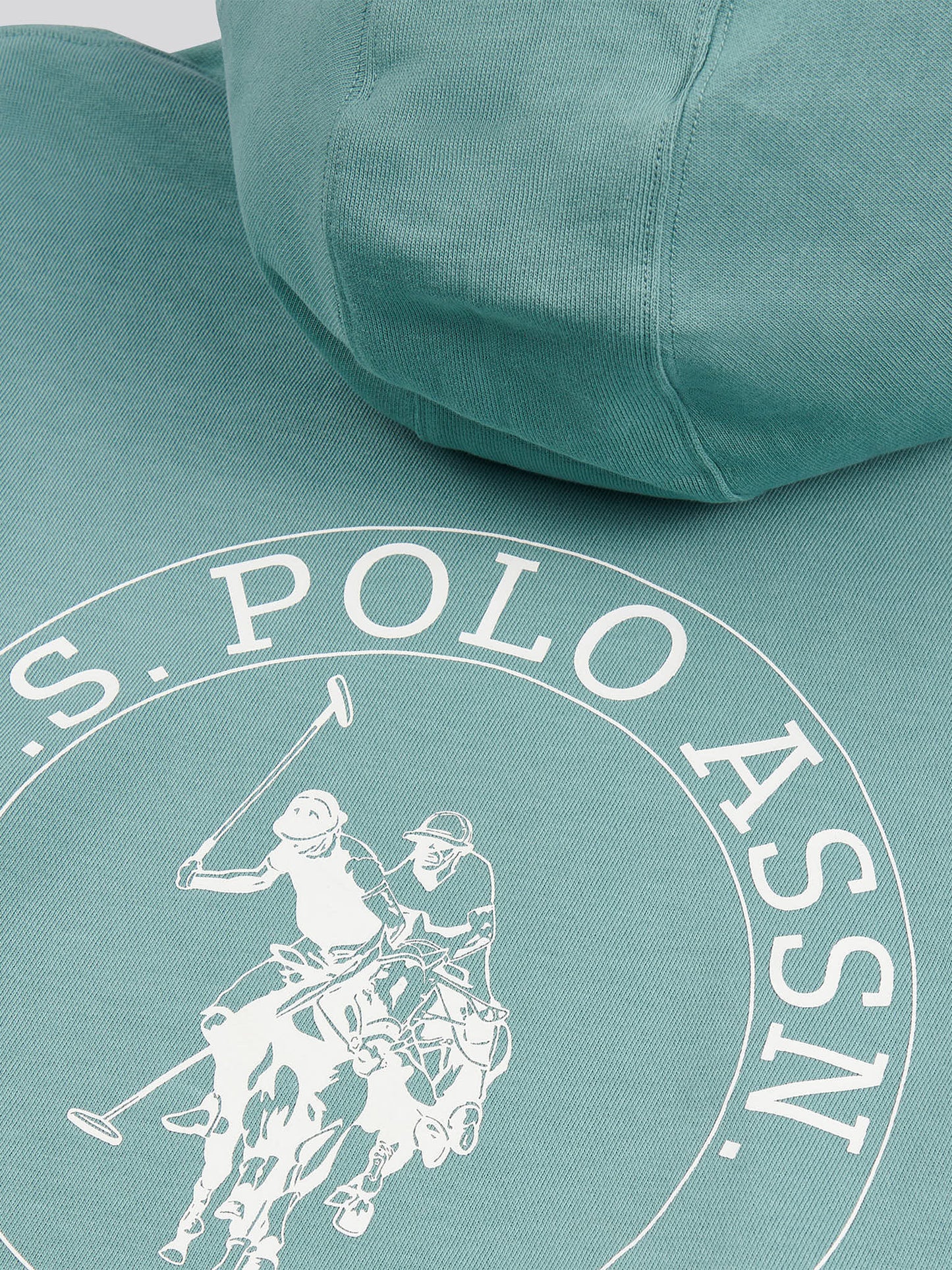 Mens Classic Fit Circle Print Hoodie in Mineral Blue
