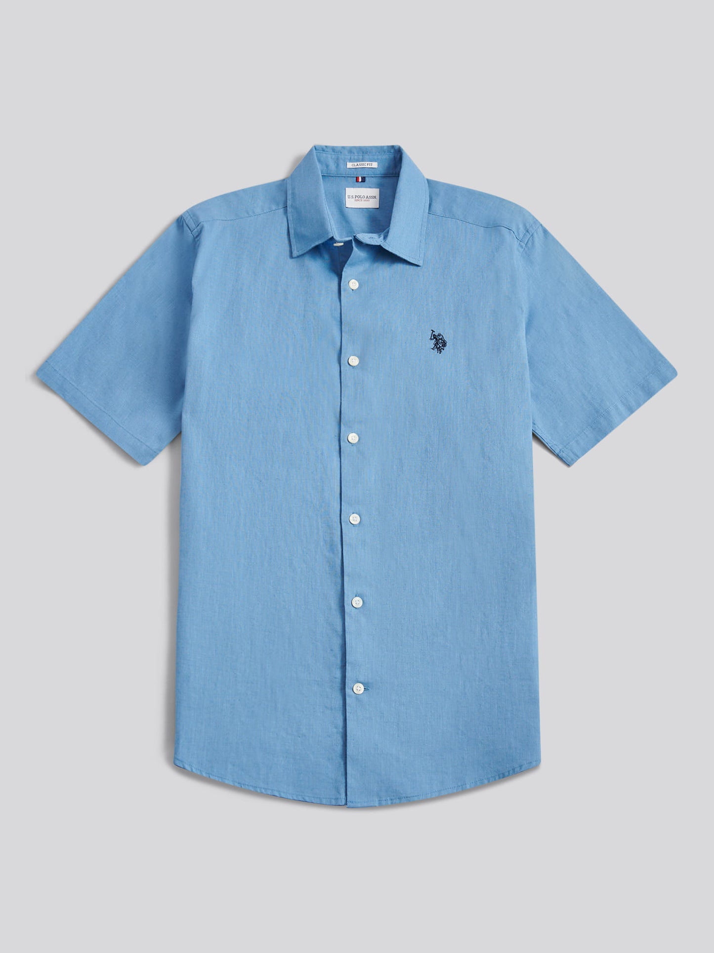 Mens Linen Blend Short Sleeve Shirt Riviera