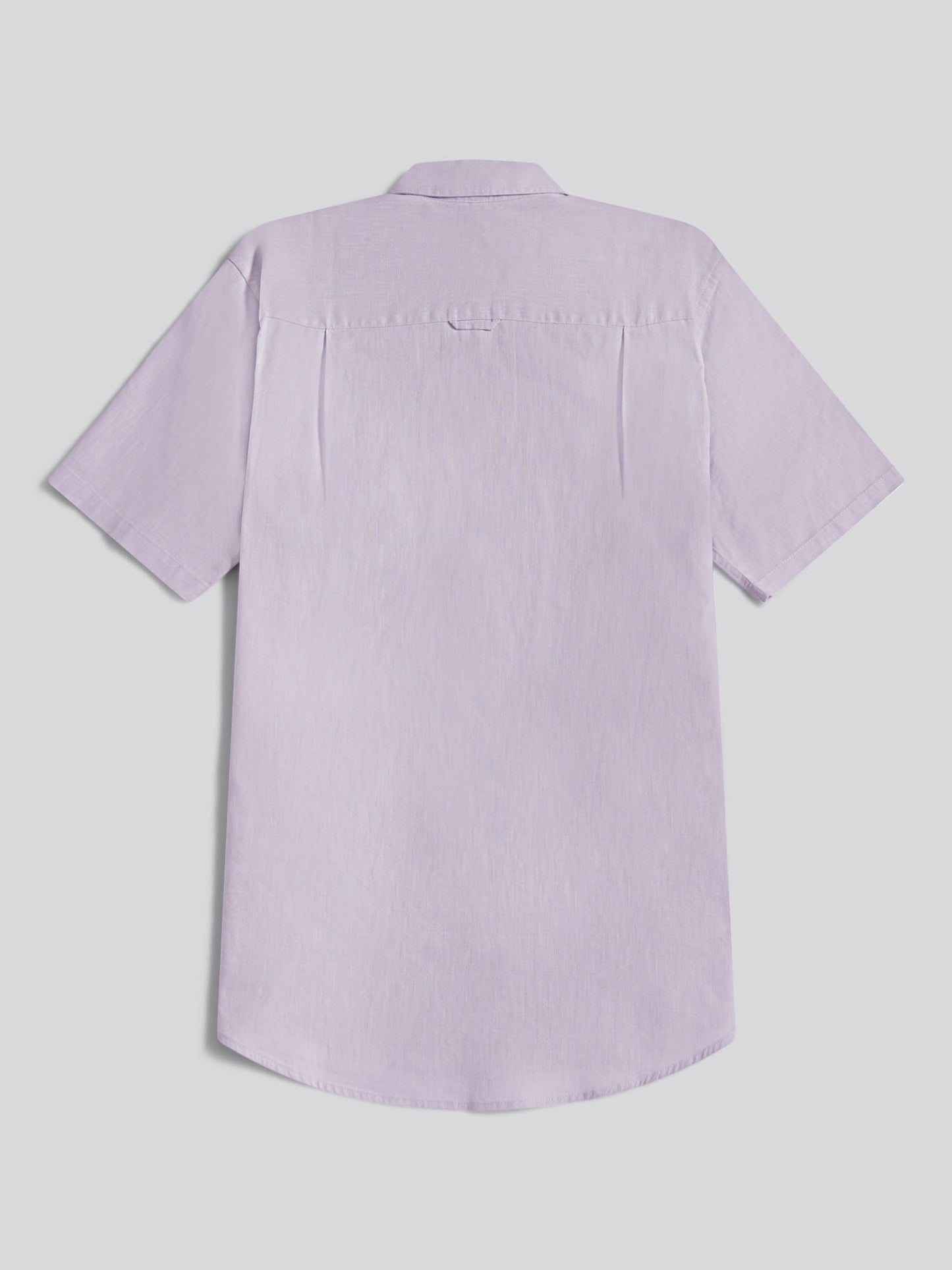 Mens Linen Blend Short Sleeve Shirt Pastel Lilac