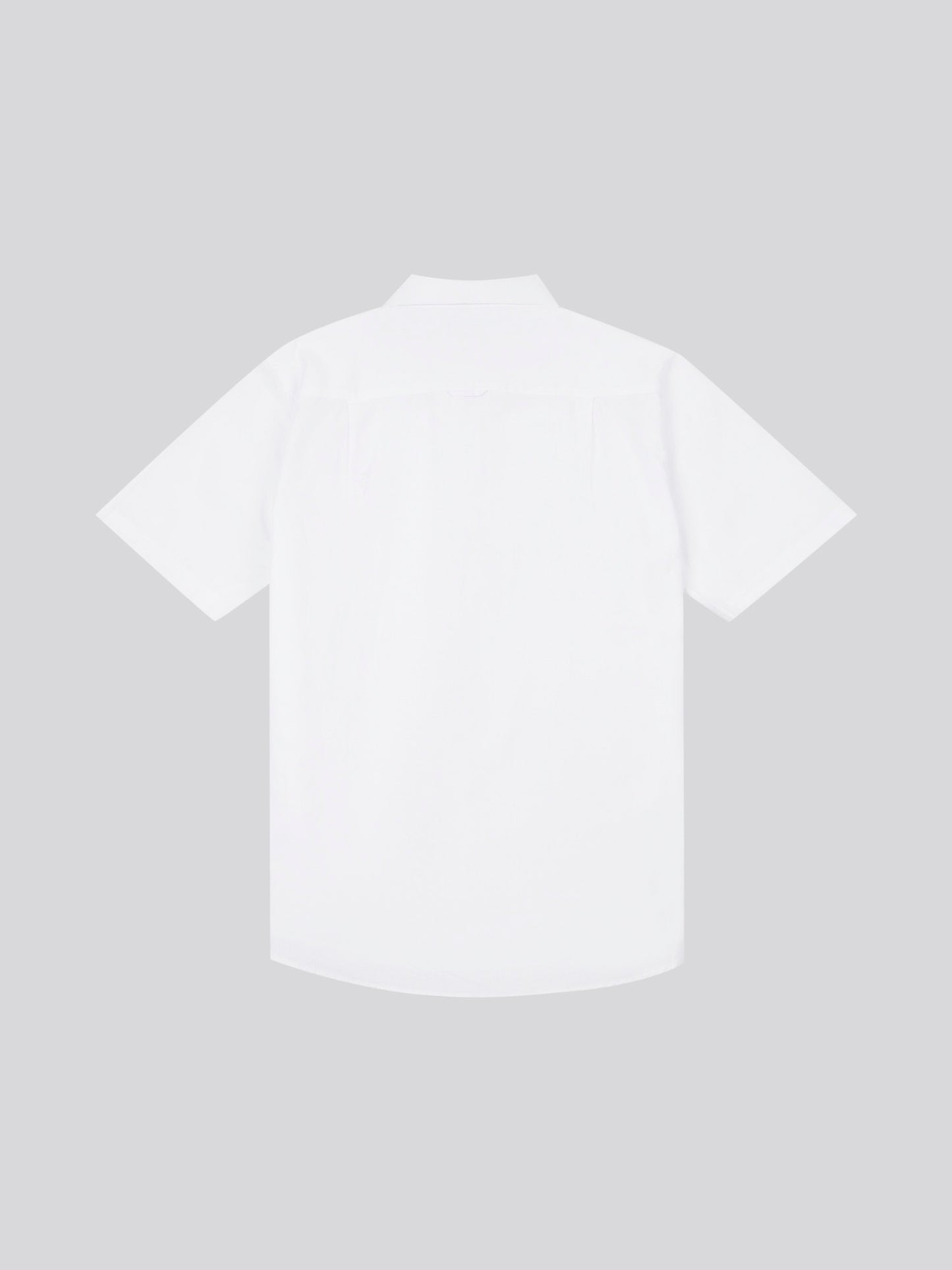 Mens Linen Blend Short Sleeve Shirt Bright White / Harbour Mist