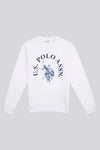 Mens Classic Fit Chest Graphic Sweatshirt in Bright White