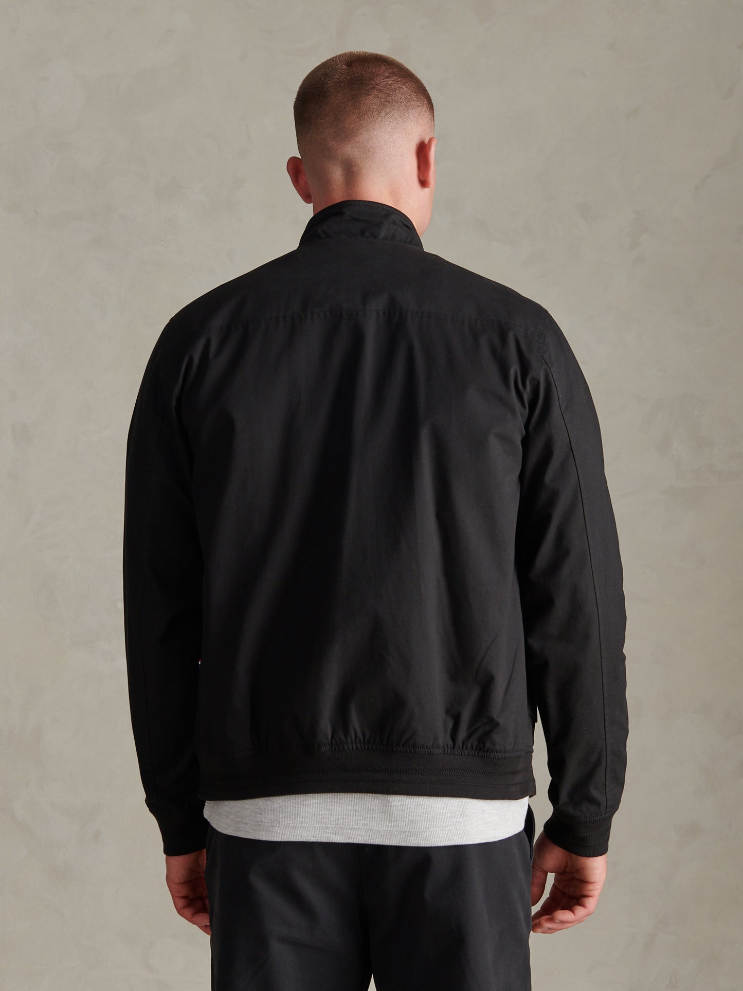 Mens Cotton Twill Harrington Jacket Black