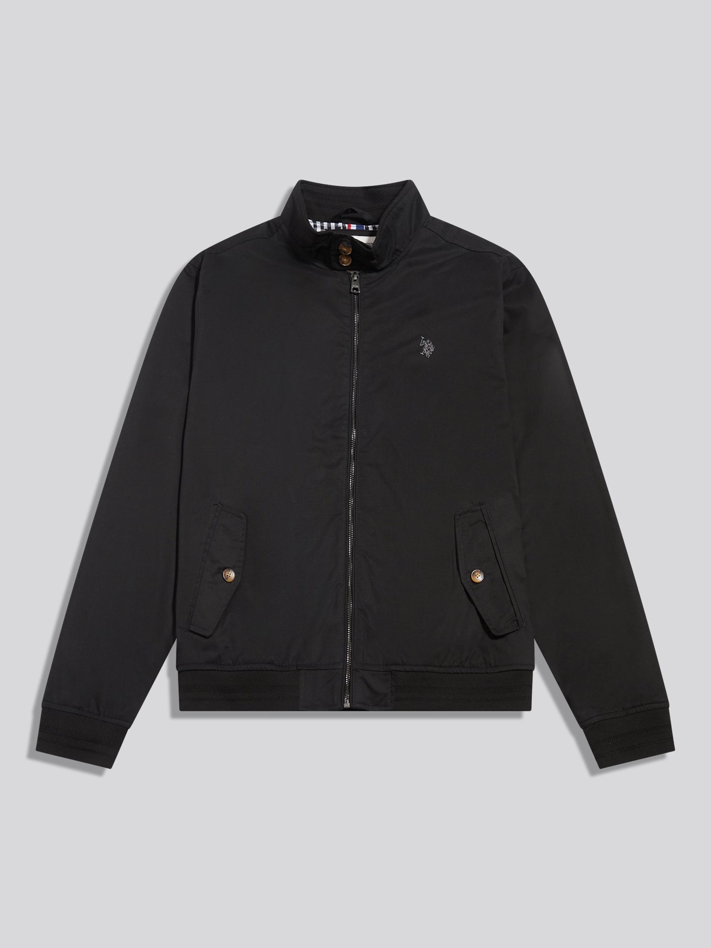 Mens Cotton Twill Harrington Jacket Black