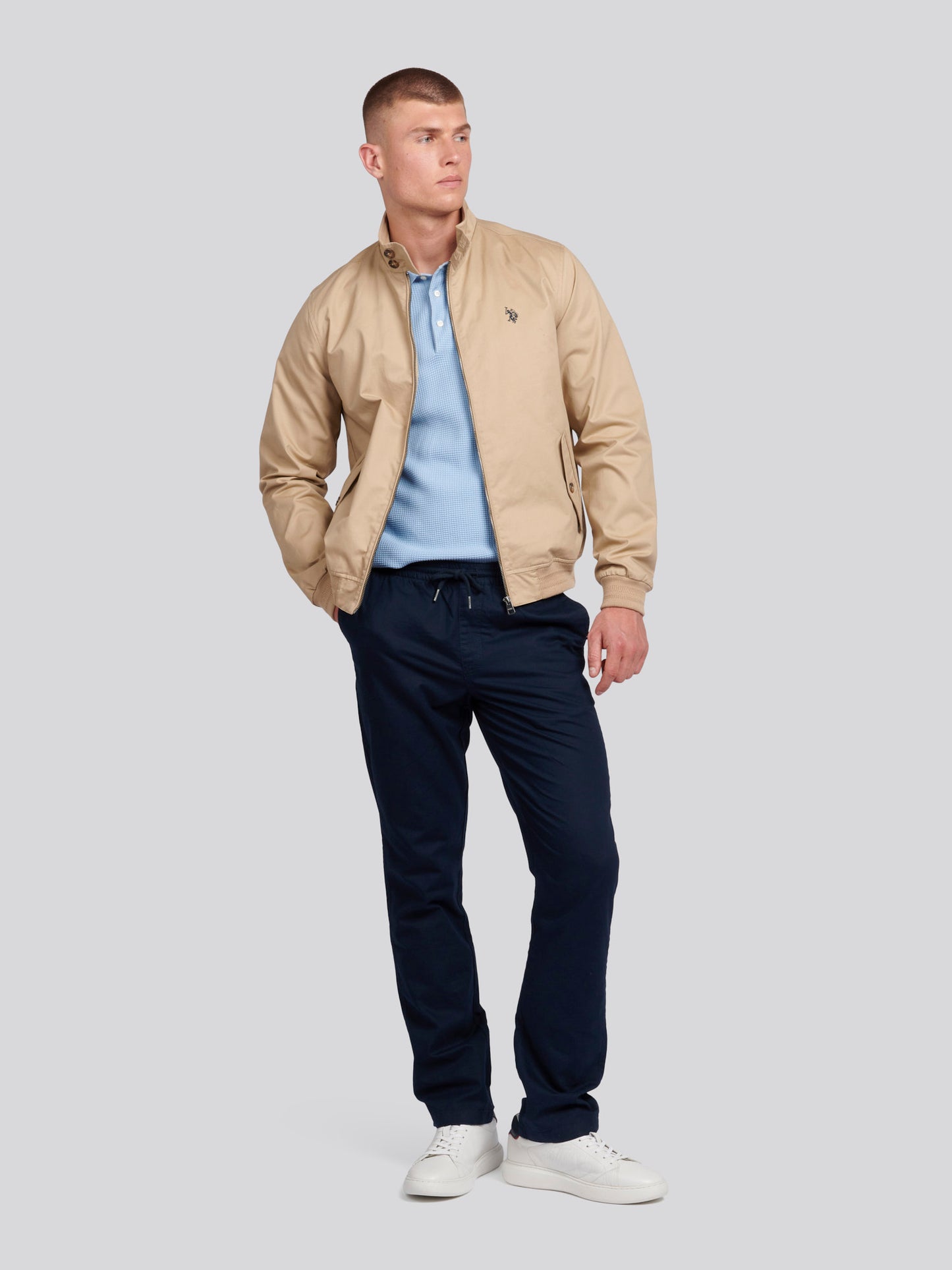 Mens Cotton Twill Harrington Jacket in Cornstalk