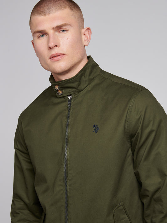 Mens Cotton Twill Harrington Jacket Forest Night