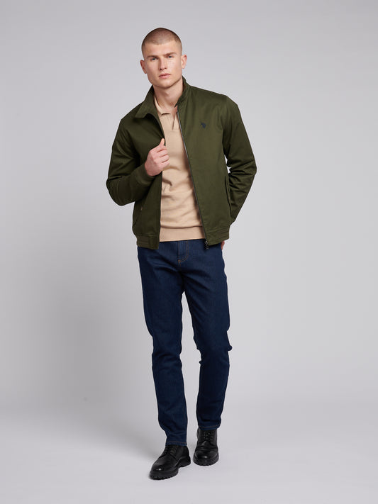 Mens Cotton Twill Harrington Jacket Forest Night