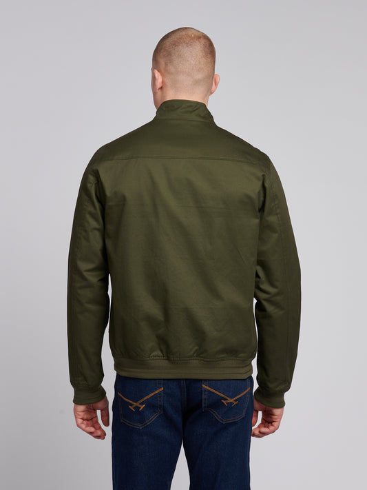 Mens Cotton Twill Harrington Jacket Forest Night