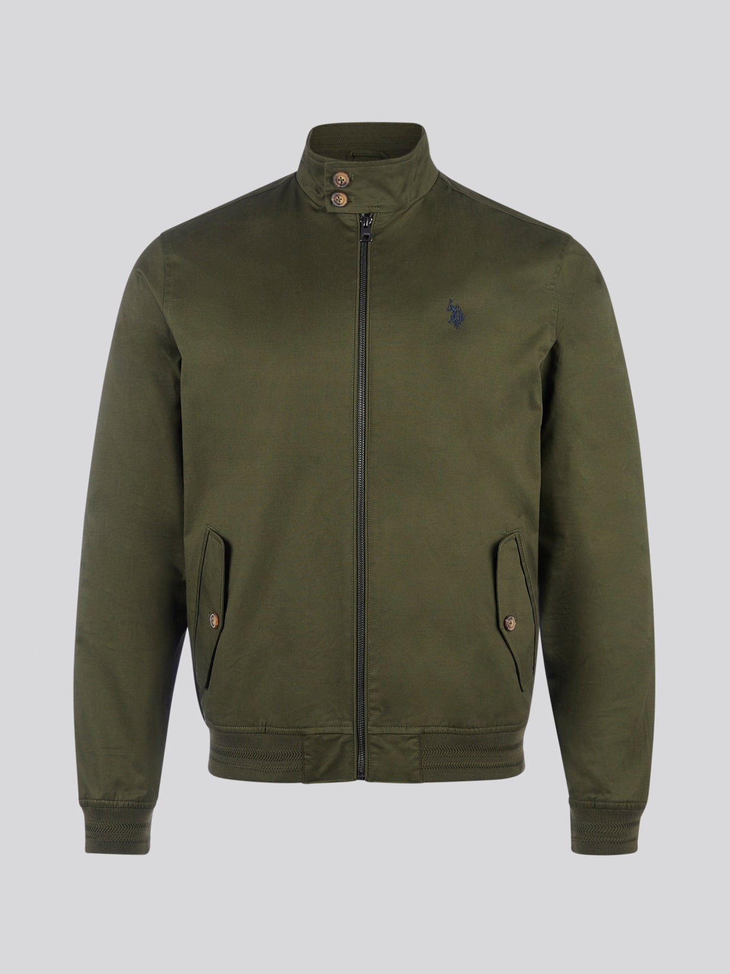 Mens Cotton Twill Harrington Jacket in Forest Night