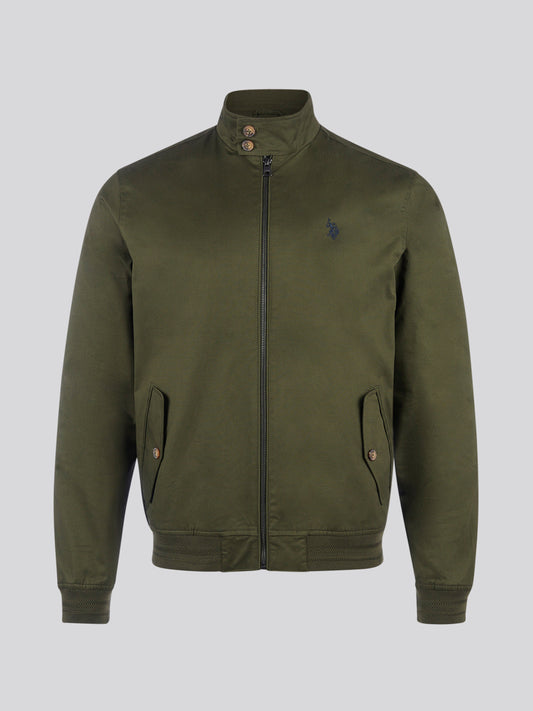 Mens Cotton Twill Harrington Jacket in Forest Night