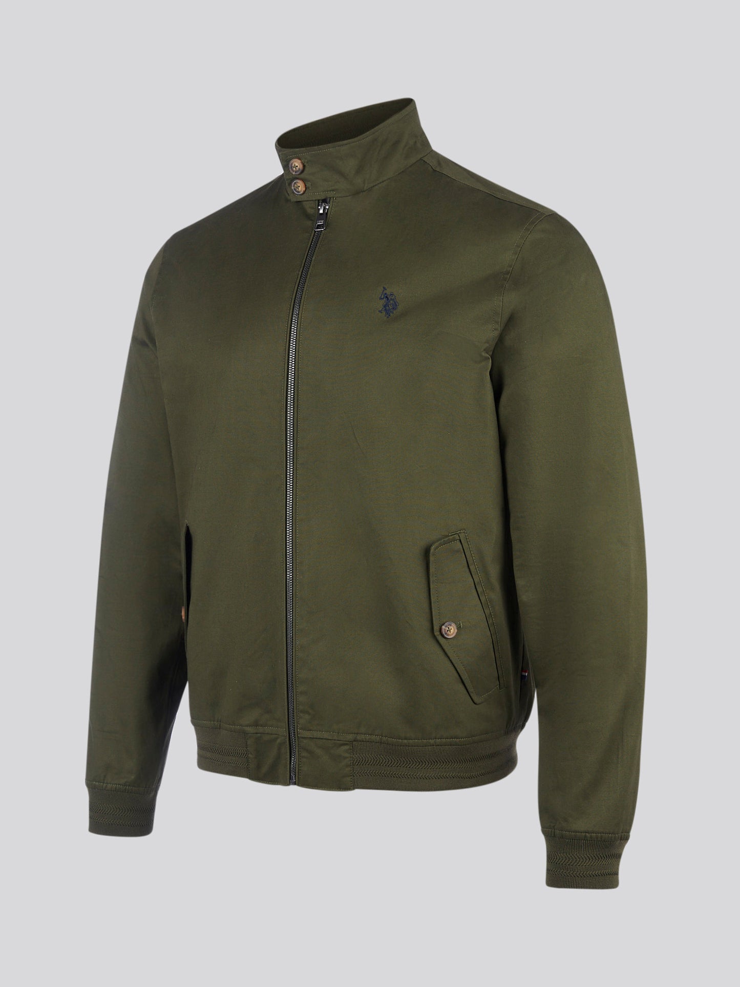 Mens Cotton Twill Harrington Jacket in Forest Night