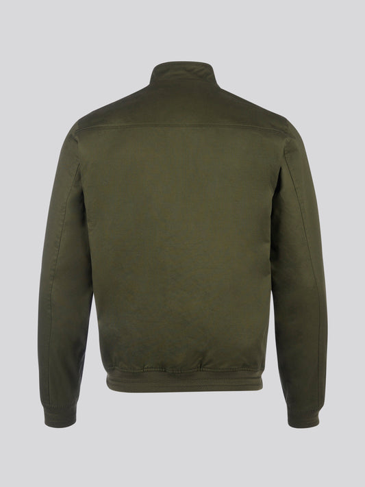 Mens Cotton Twill Harrington Jacket in Forest Night