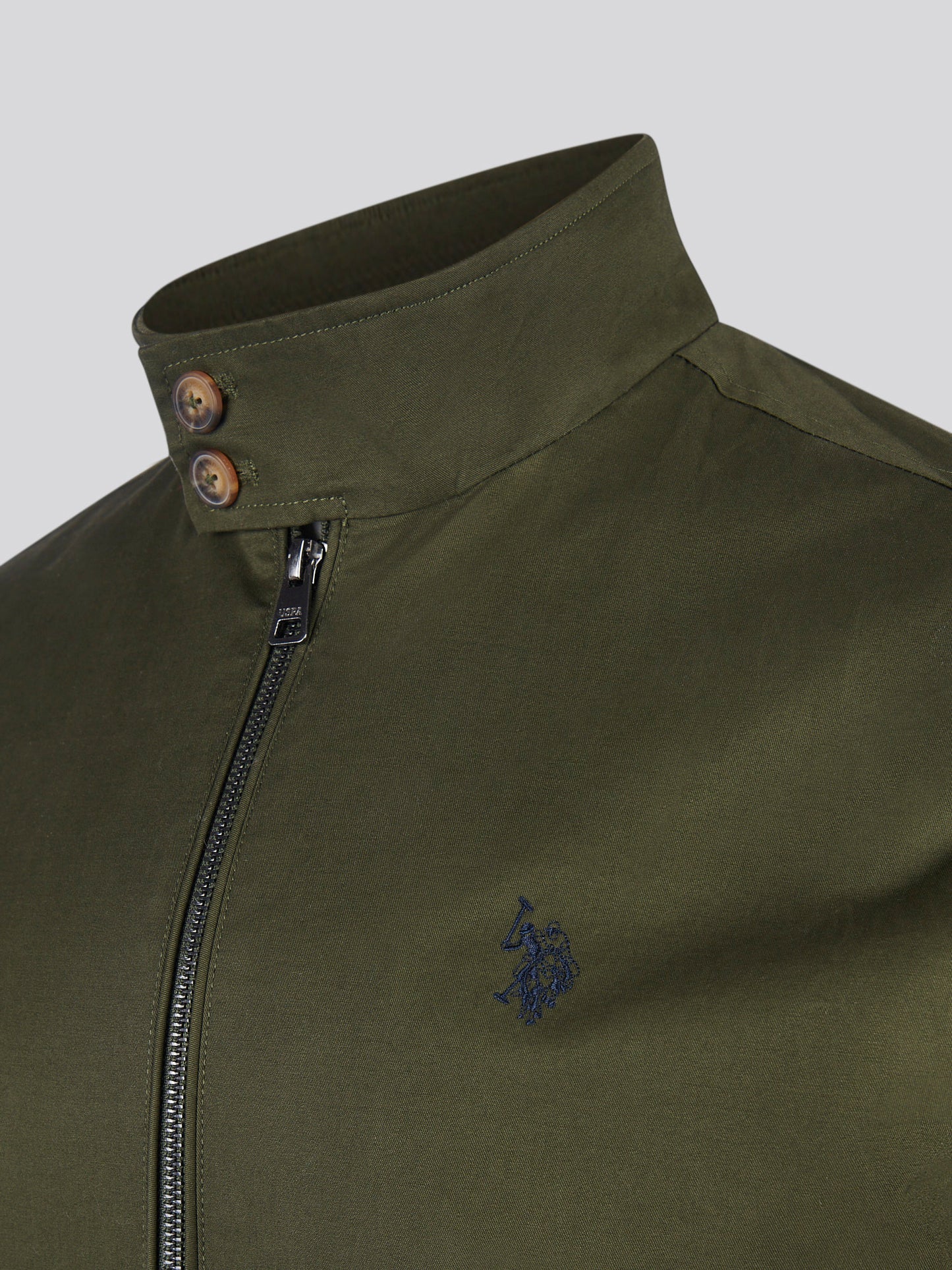 Mens Cotton Twill Harrington Jacket in Forest Night