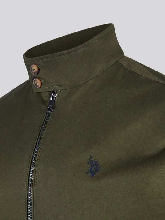 Mens Cotton Twill Harrington Jacket in Forest Night