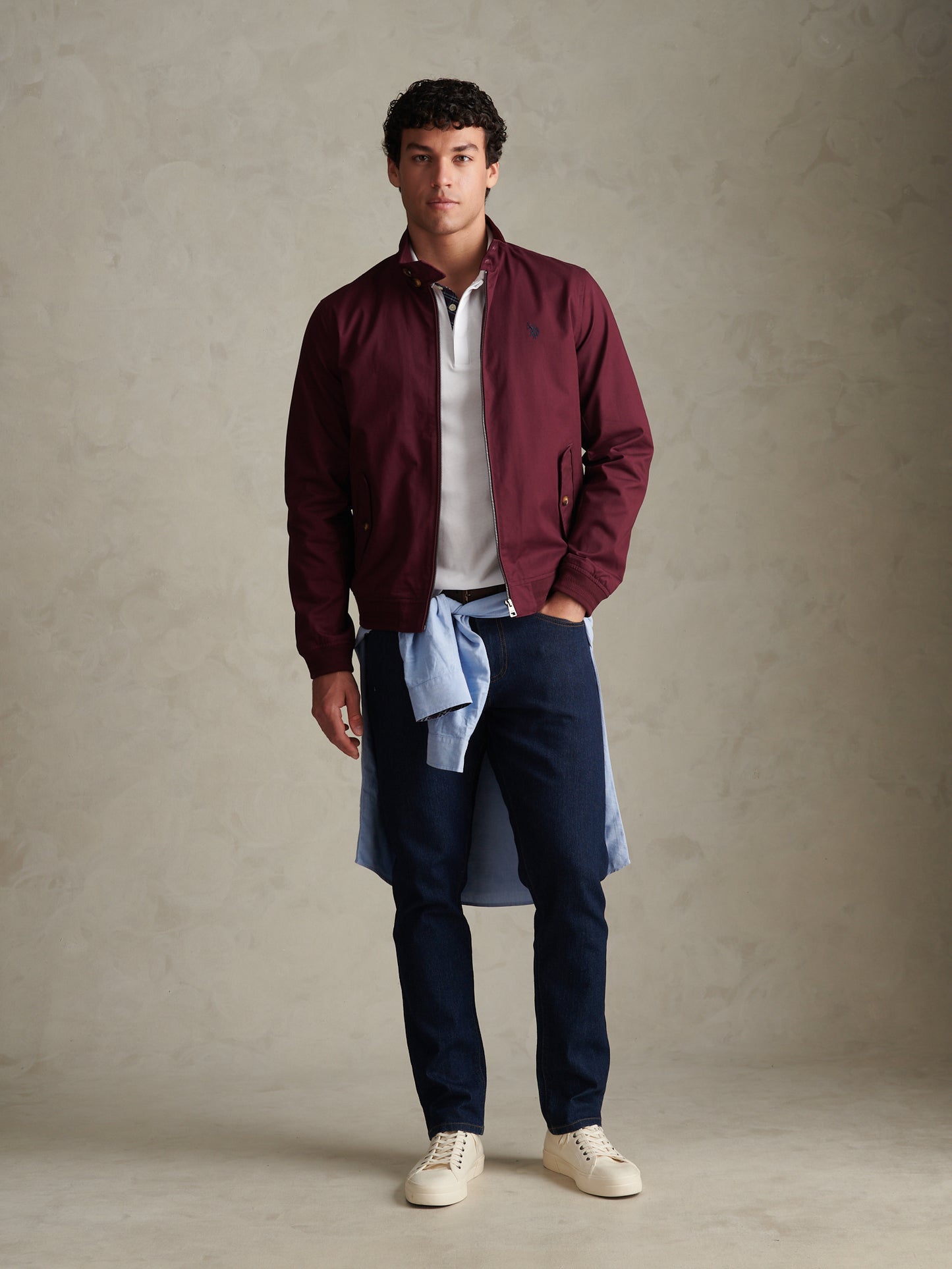 Mens Cotton Twill Harrington Jacket Fig