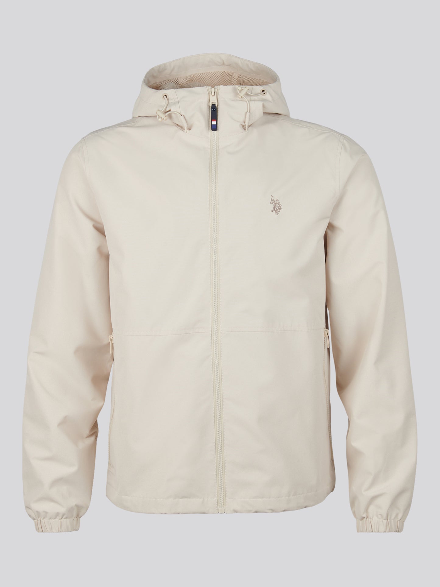 Mens Hooded Windbreaker Beige