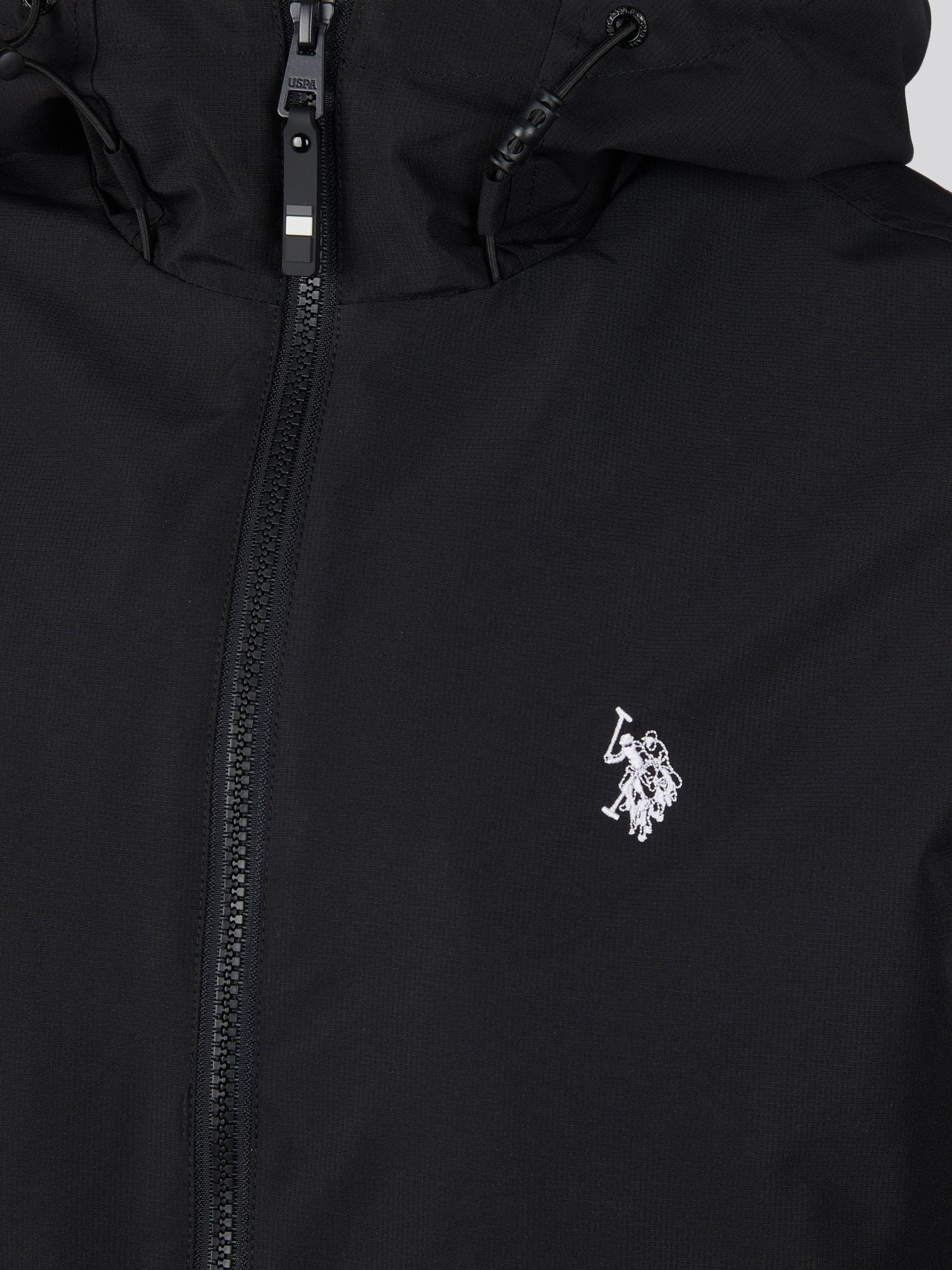 Mens Hooded Windbreaker Black Bright White DHM