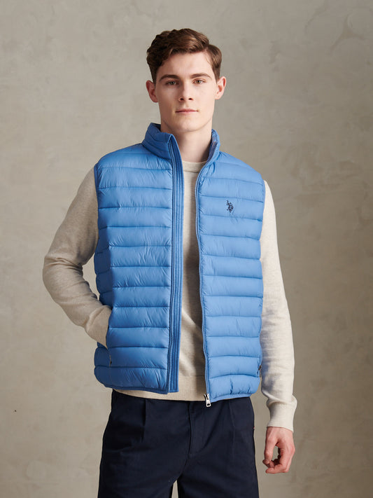 Mens Bound Quilted Gilet Riviera