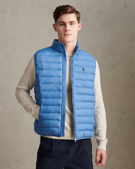 Mens Bound Quilted Gilet Riviera