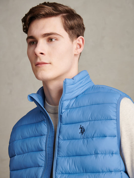 Mens Bound Quilted Gilet Riviera