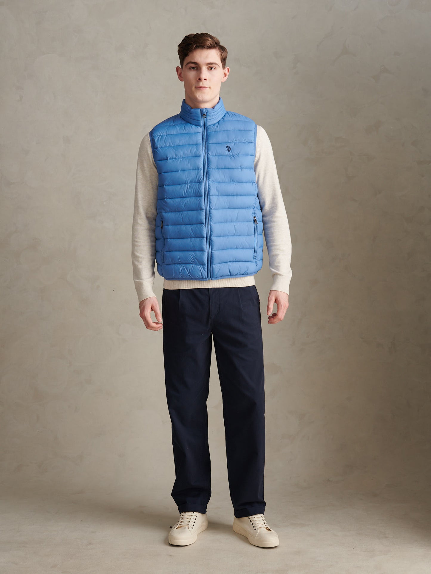 Mens Bound Quilted Gilet Riviera