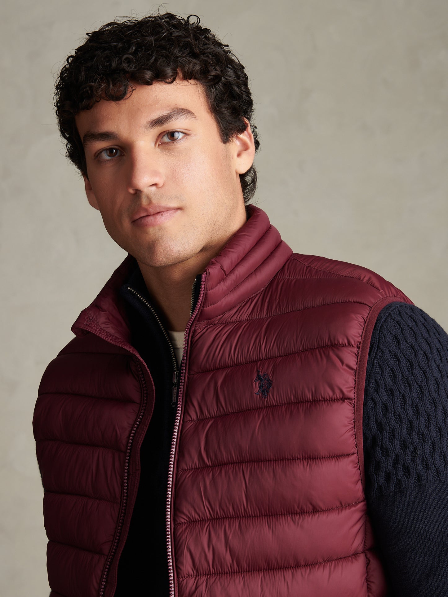 Mens Bound Quilted Gilet Fig