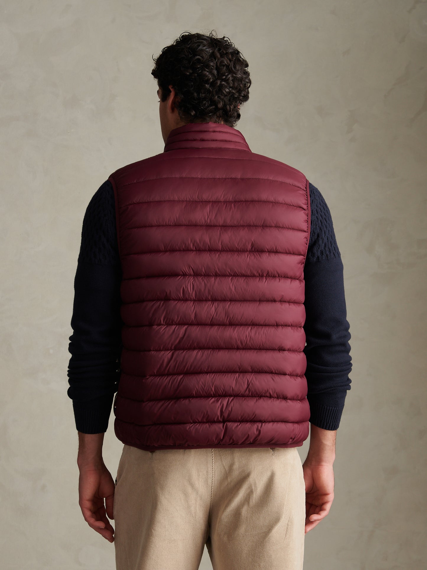 Mens Bound Quilted Gilet Fig