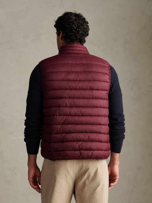 Mens Bound Quilted Gilet Fig