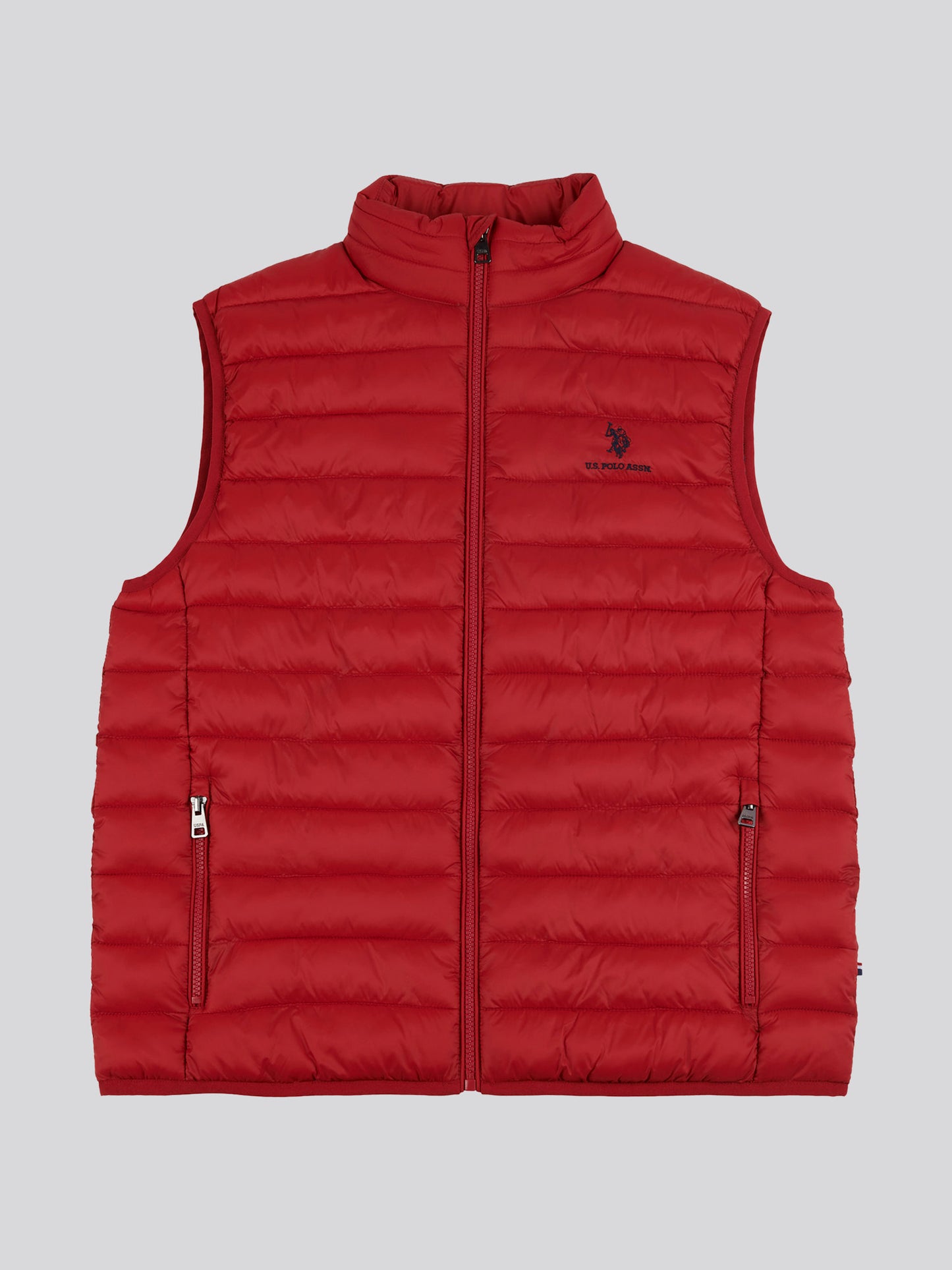 Mens Bound Quilted Gilet Haute Red