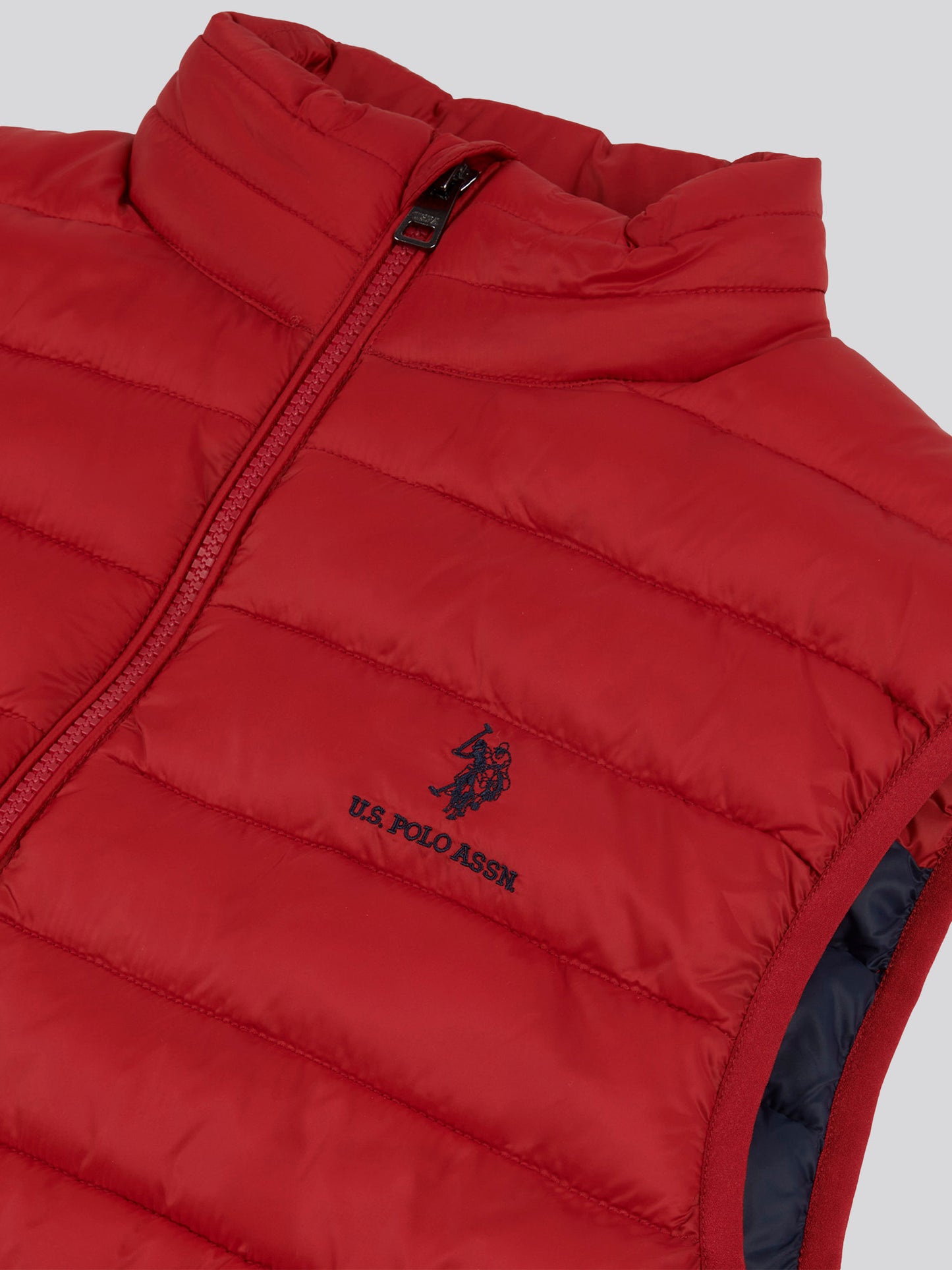 Mens Bound Quilted Gilet Haute Red