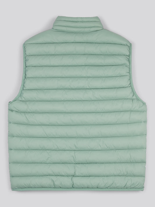 Mens Bound Quilted Gilet in Iceberg Green