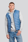 Mens Bound Quilted Gilet in Blue Horizon