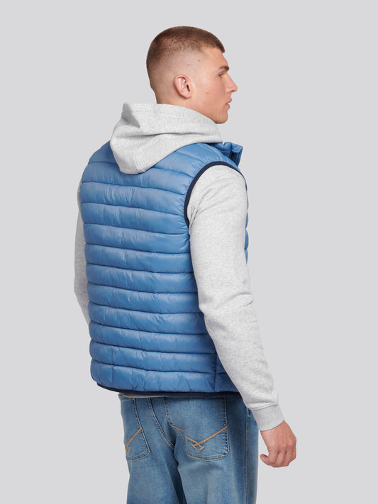 Mens Bound Quilted Gilet Blue Horizon