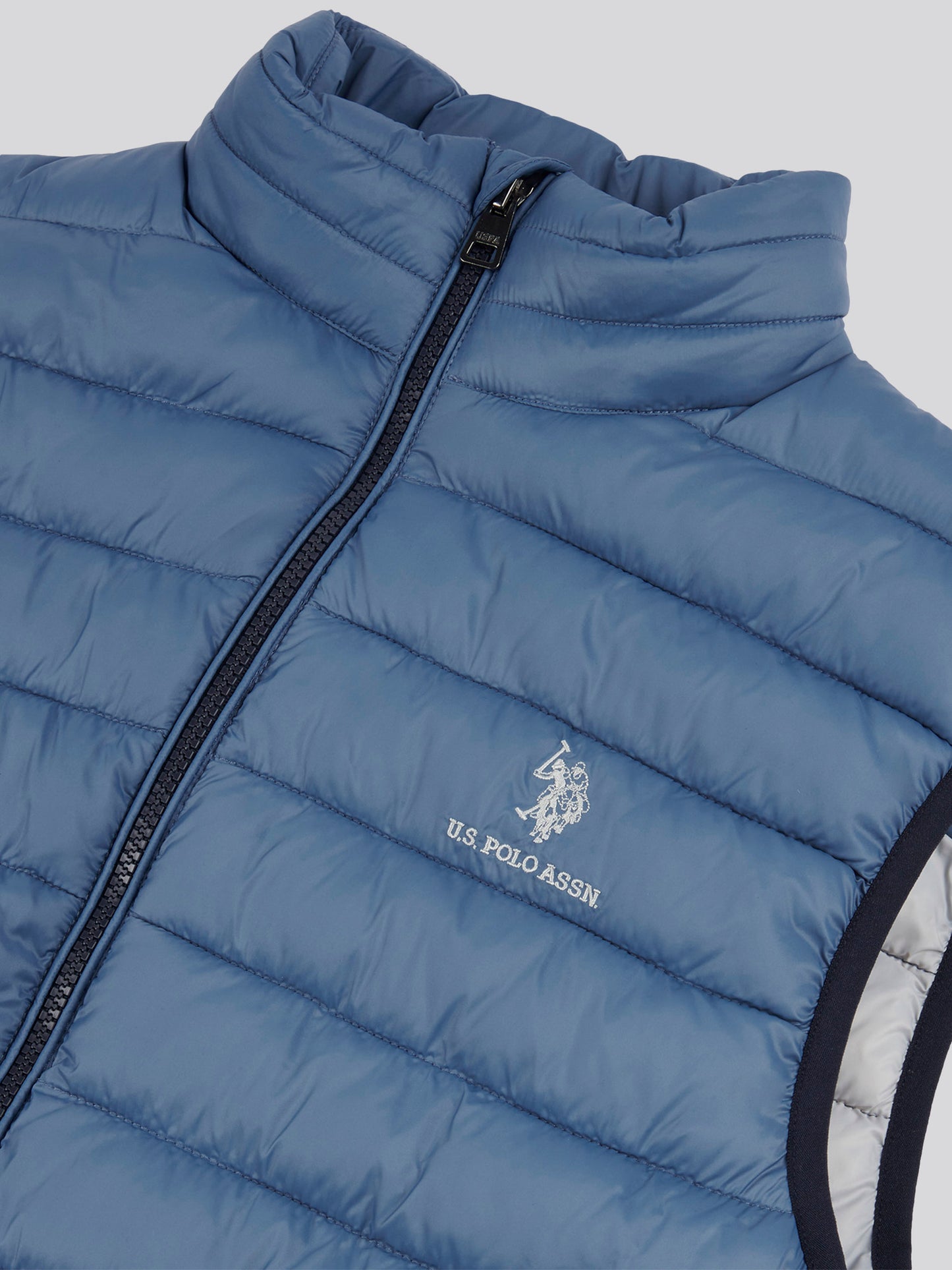 Mens Bound Quilted Gilet Blue Horizon