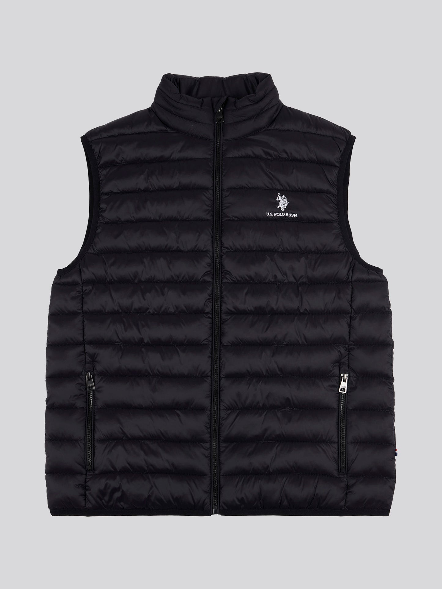 Mens Bound Quilted Gilet in Black Bright White DHM