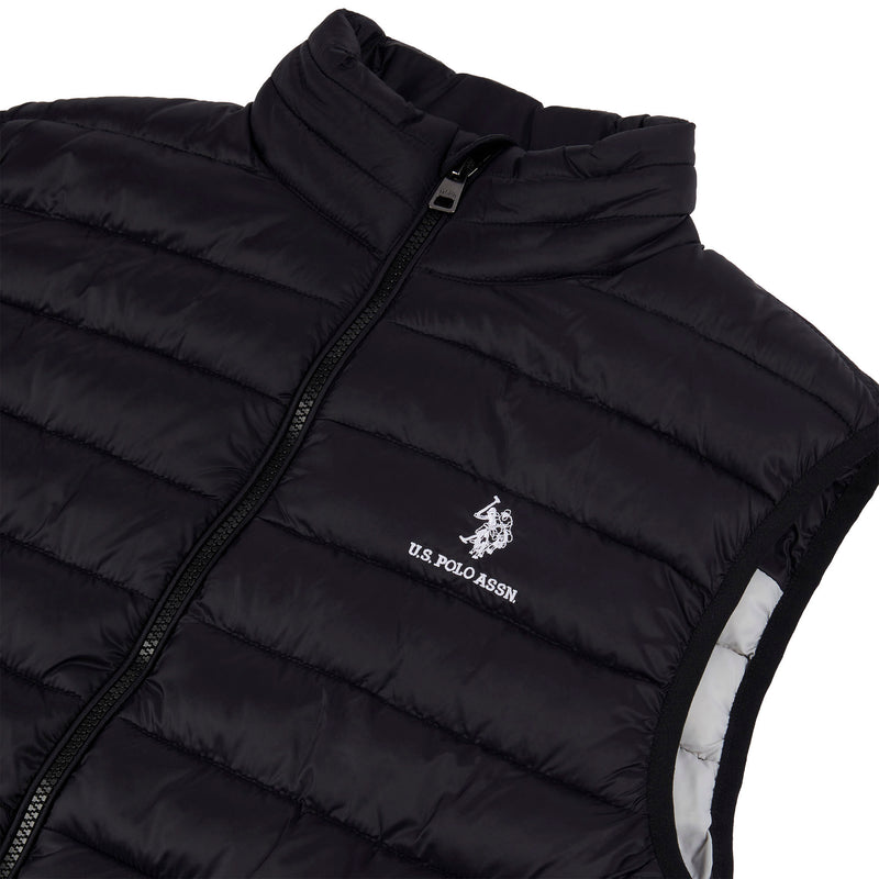 Mens Bound Quilted Gilet in Black Bright White DHM