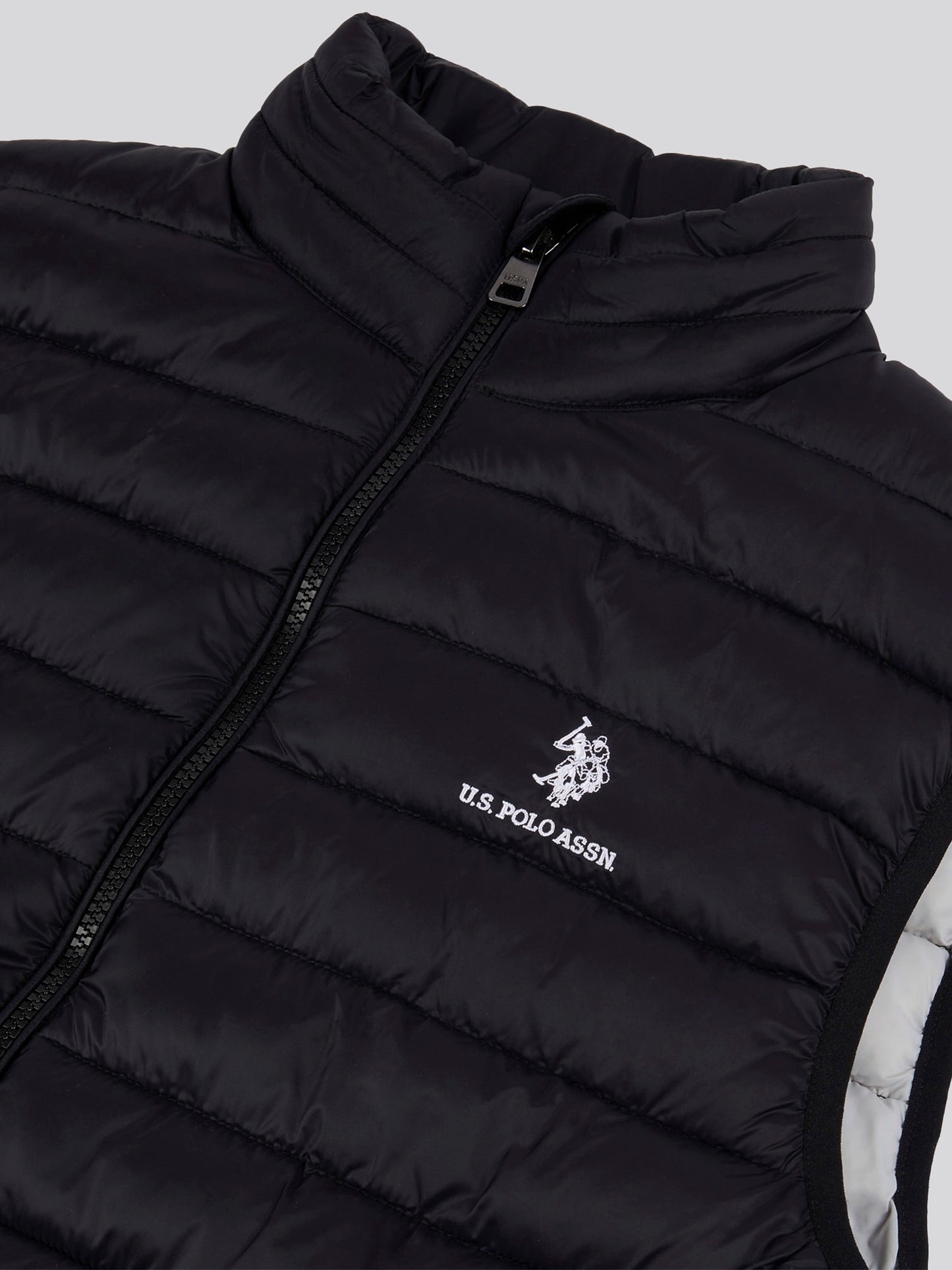 Mens Bound Quilted Gilet in Black Bright White DHM