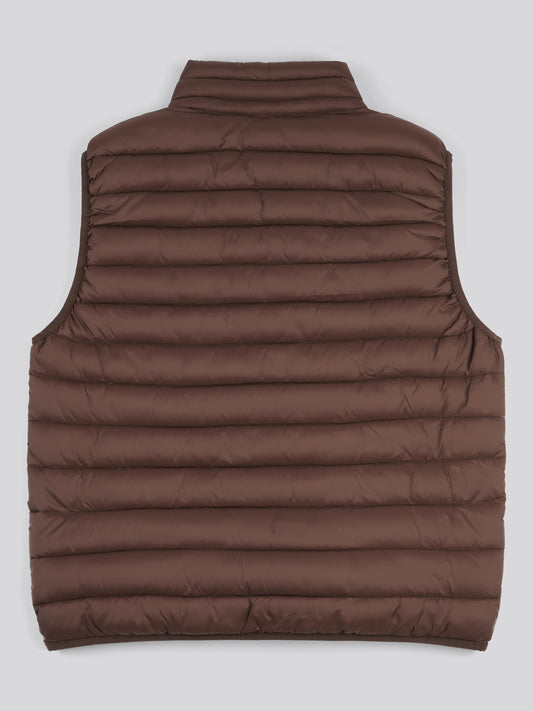 Mens Bound Quilted Gilet in Chocolate Martini