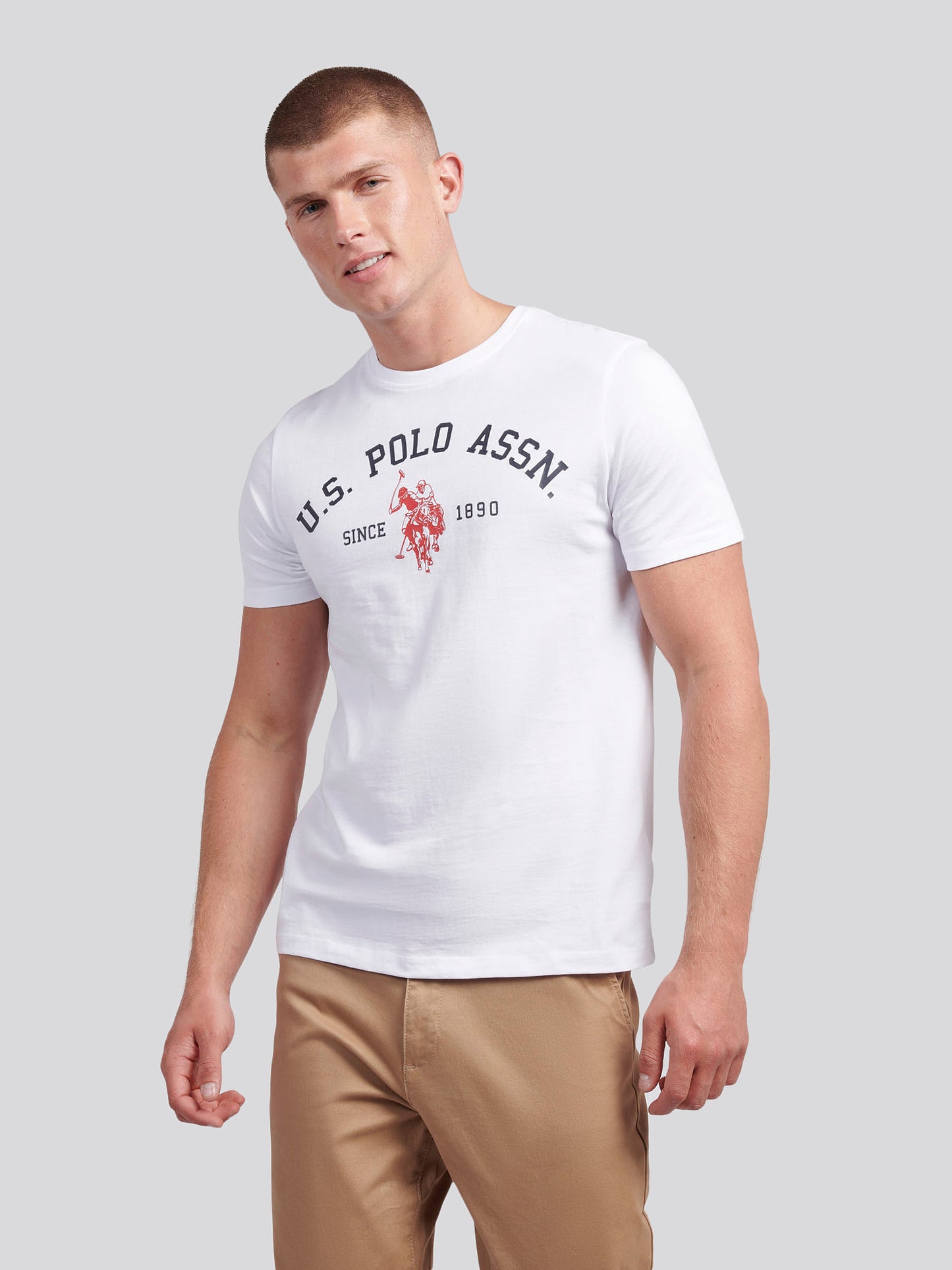 Mens Signature Arch Print T-Shirt in Bright White