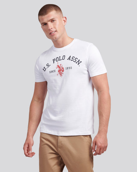 Mens Signature Arch Print T-Shirt in Bright White
