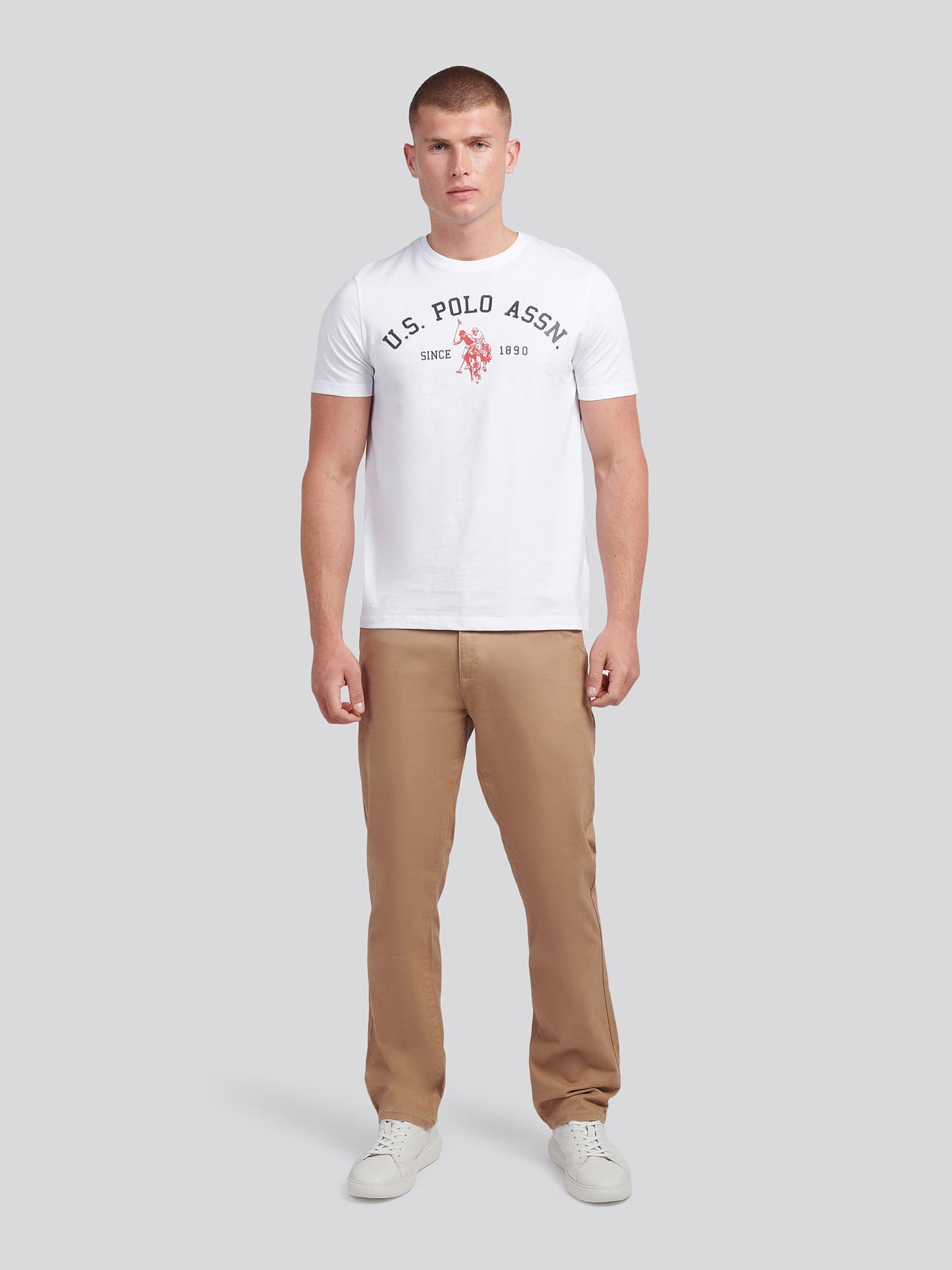 Mens Signature Arch Print T-Shirt in Bright White