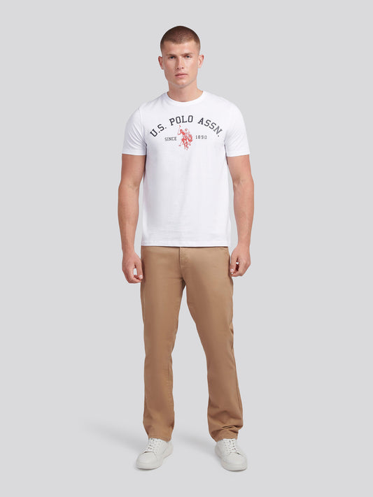 Mens Signature Arch Print T-Shirt in Bright White