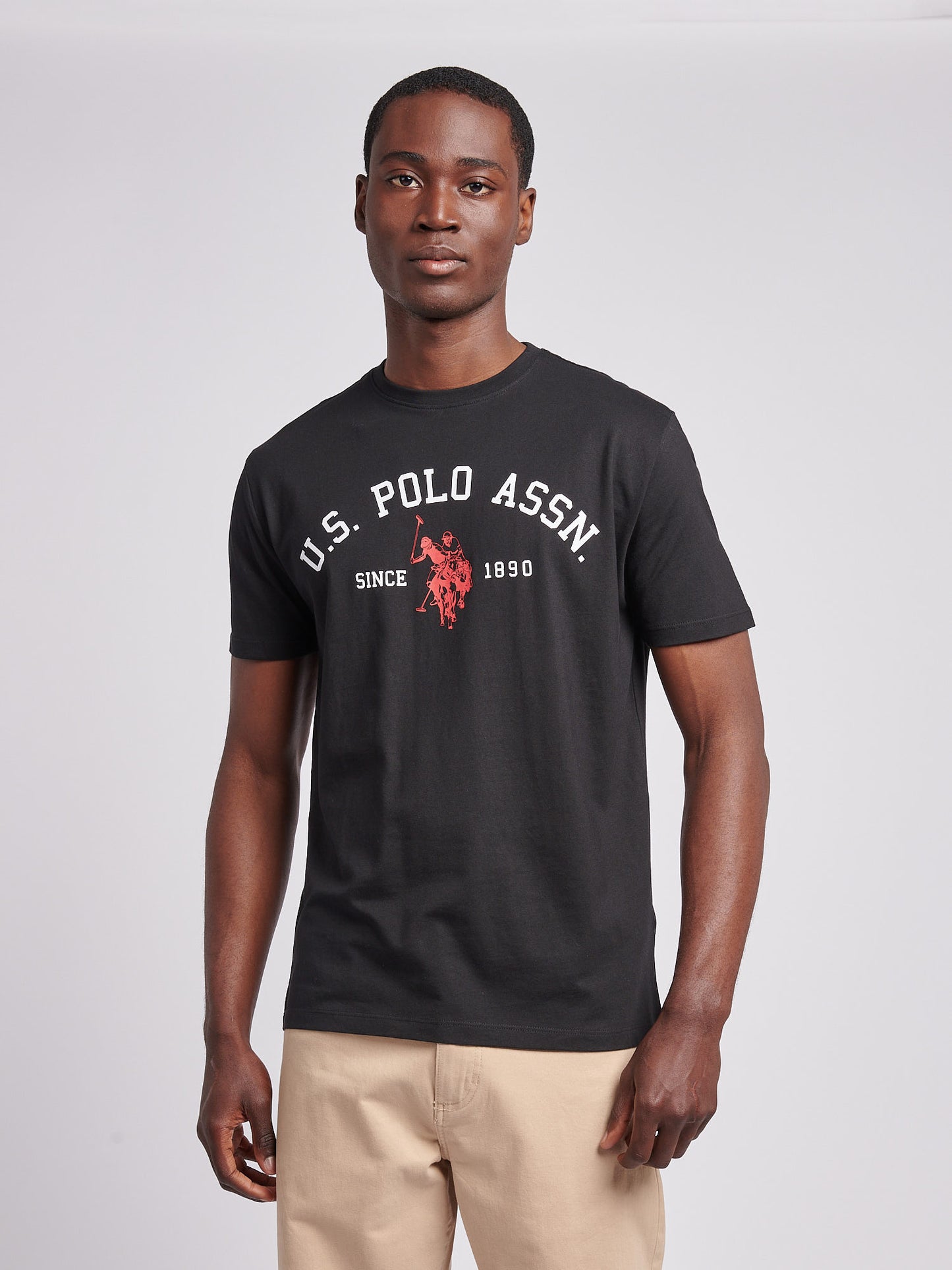 Mens Signature Arch Print T-Shirt in Black