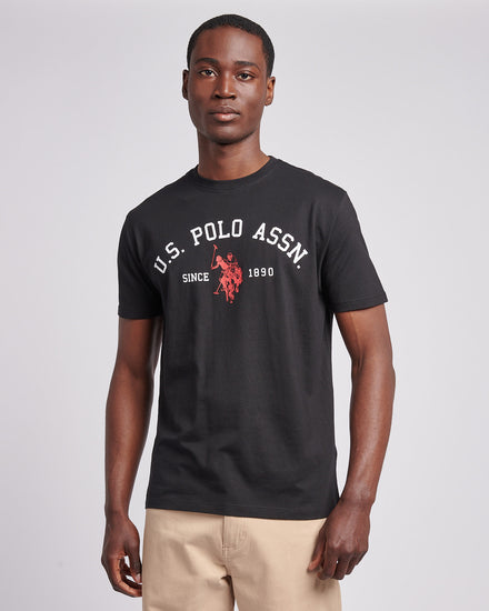 Mens Signature Arch Print T-Shirt in Black