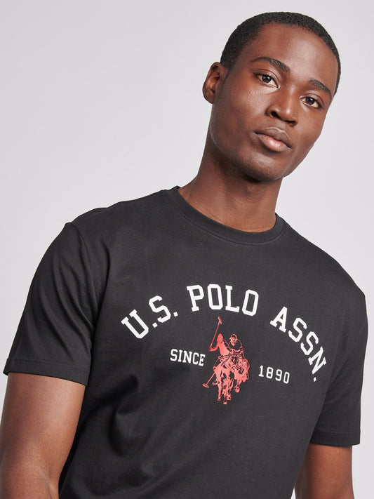 Mens Signature Arch Print T-Shirt in Black