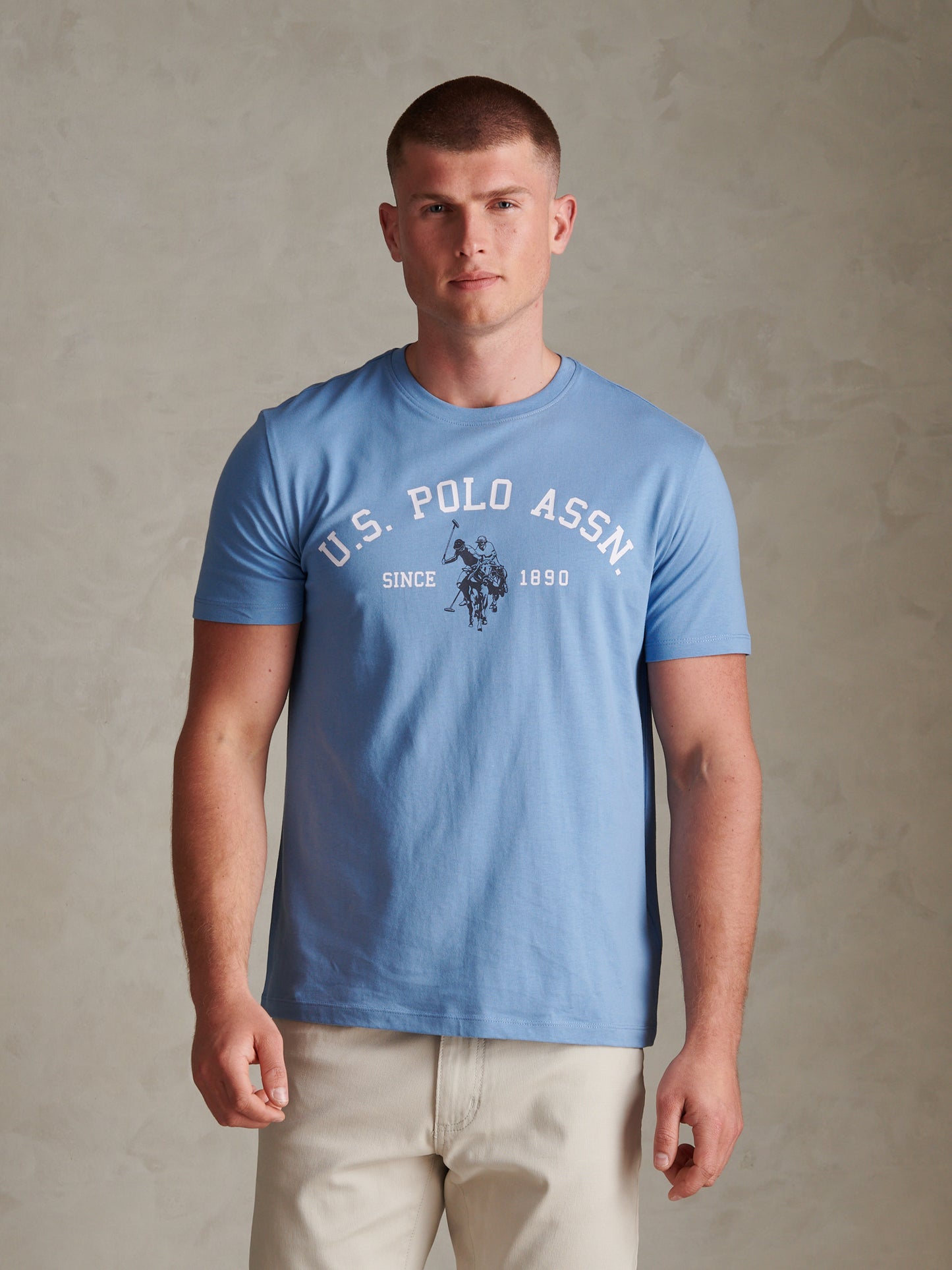 Mens Signature Arch Print T-Shirt Ashleigh Blue