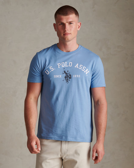 Mens Signature Arch Print T-Shirt Ashleigh Blue