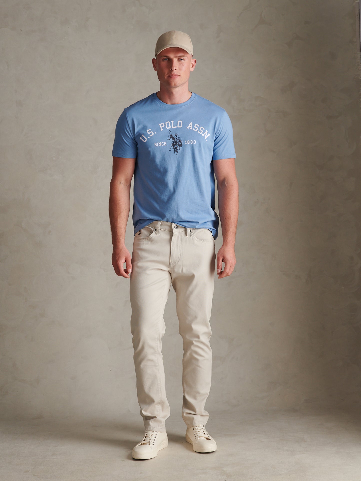Mens Signature Arch Print T-Shirt Ashleigh Blue