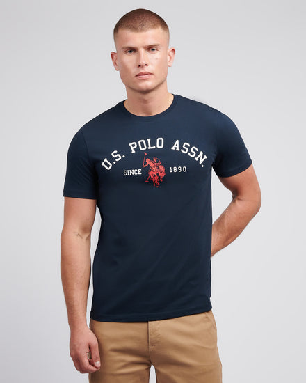 Mens Signature Arch Print T-Shirt in Dark Sapphire Navy